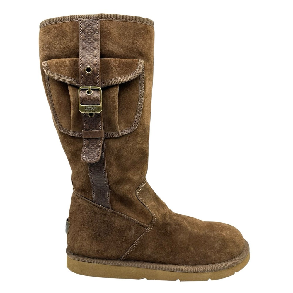 UGG 5195 Tall Sheepskin Boots Buckle Grunge Buckle Pockets - Women's Sz 10